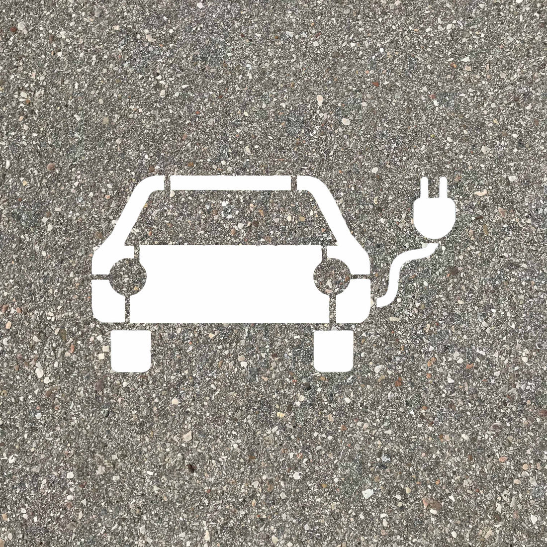 Schablone E-Auto Ladestation Kunststoff selbstklebend