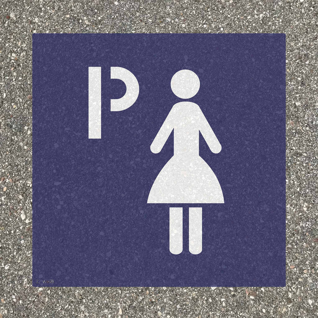 Schablone Frauenparkplatz Kunststoff selbstklebend