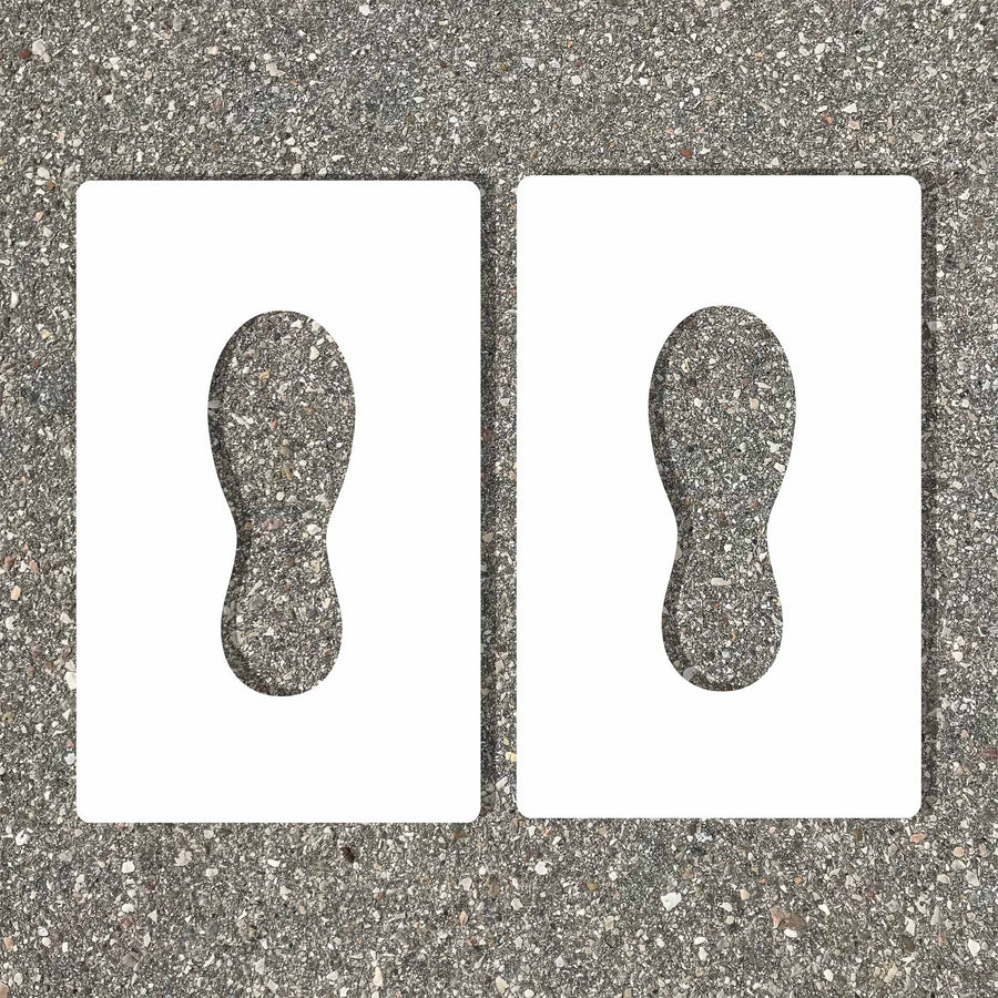 Schablone Fußabdrücke Kunststoff selbstklebend