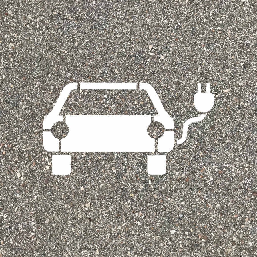 Schablone E-Auto Ladestation Kunststoff selbstklebend